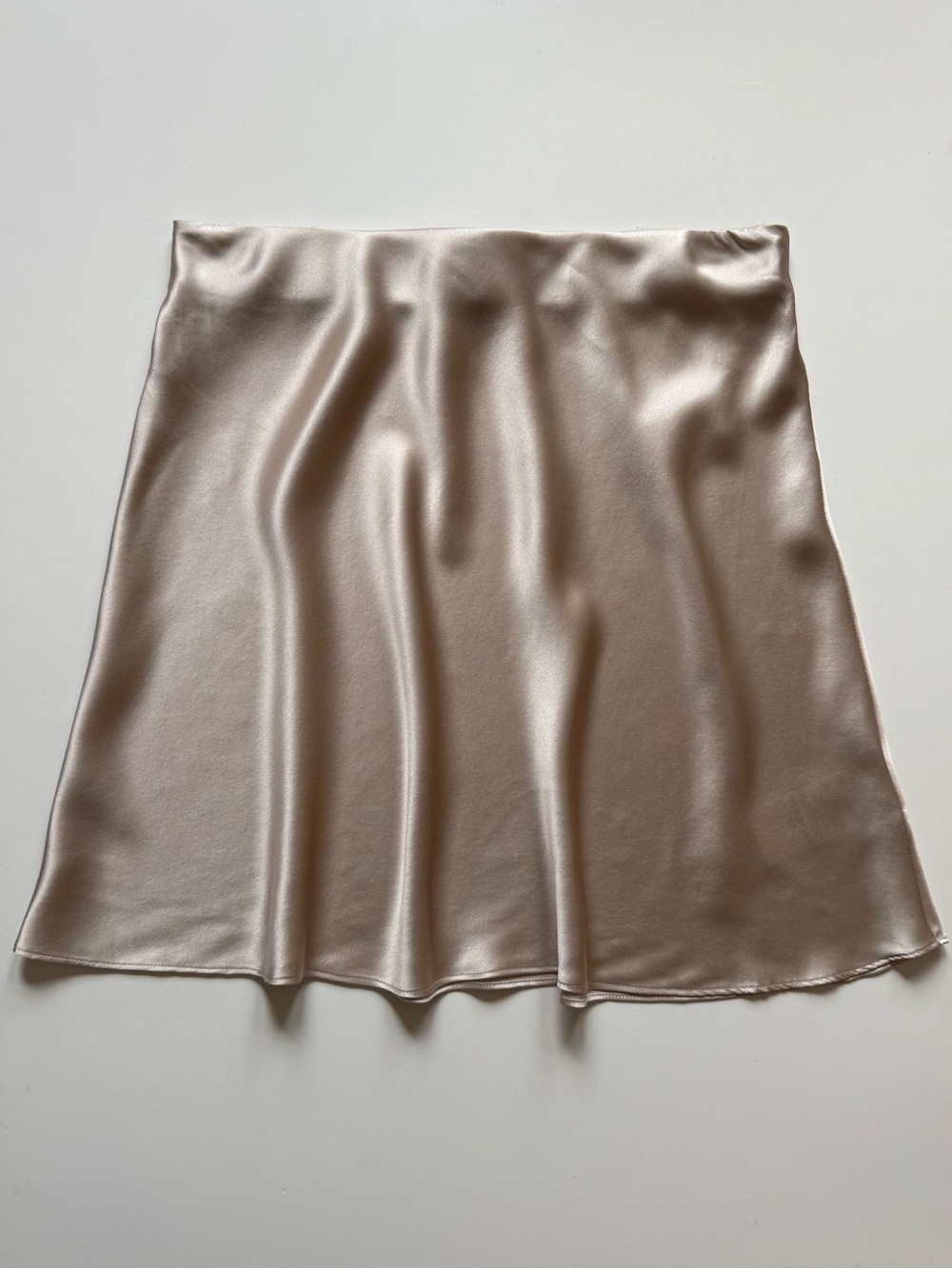 Quince Womens 100% Washable Silk Mini Skirt, Champagne - Size M